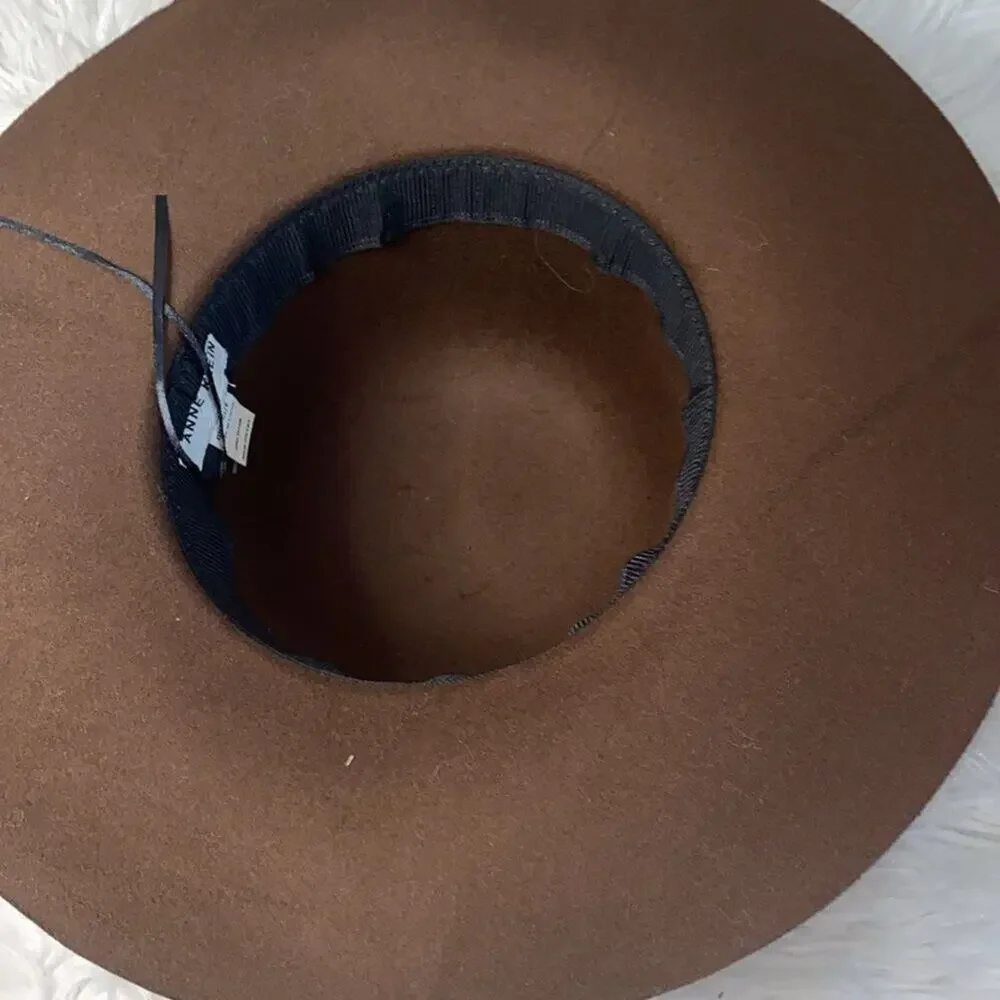 Brown wide-brimmed hat by Anne Klein - Picture 6 of 7